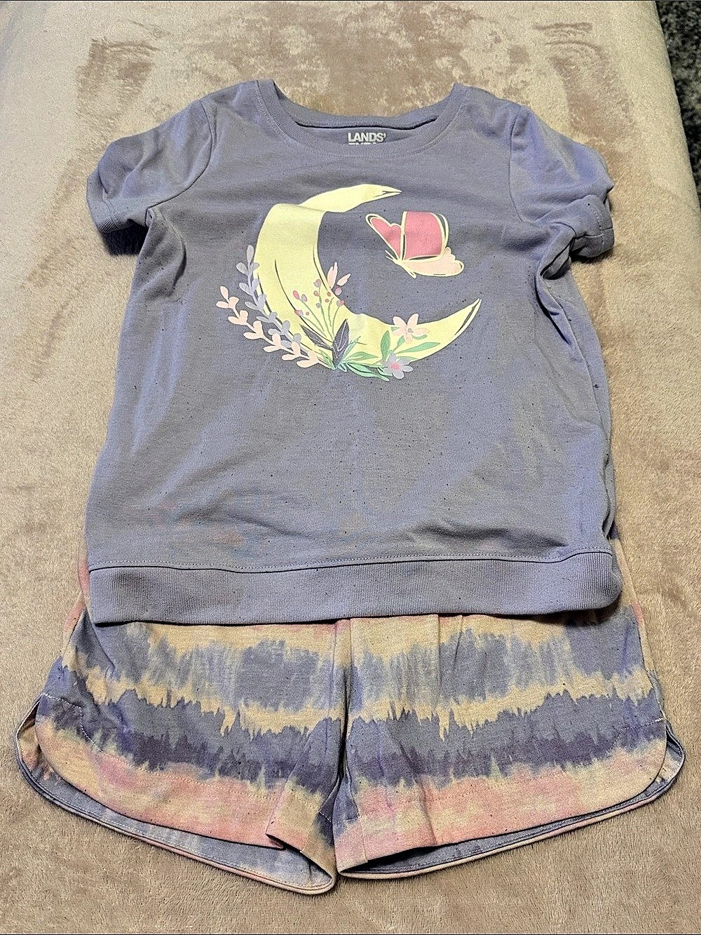 Lands' End Girls Tie-Dye Matching Set Size 8